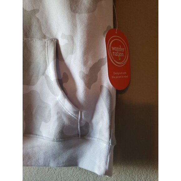 Wonder Nation Boys Knit Muscle Hoodie White Camo Size 6-7 (Small) NWT - Picture 3 of 5